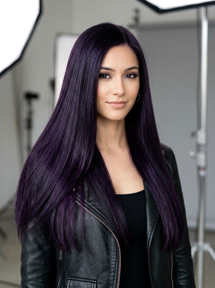 Midnight Purple Hair Color - 20 photoshoot hair color ideas - 20 photoshoot hair color ideas