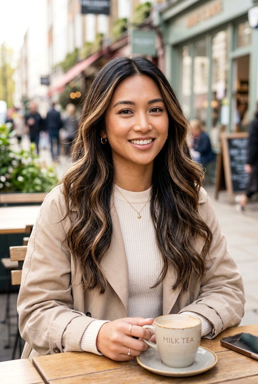 Milk Tea Brown Highlights for Black Hair - 20 milk tea brown hair - 20 milk tea brown hair