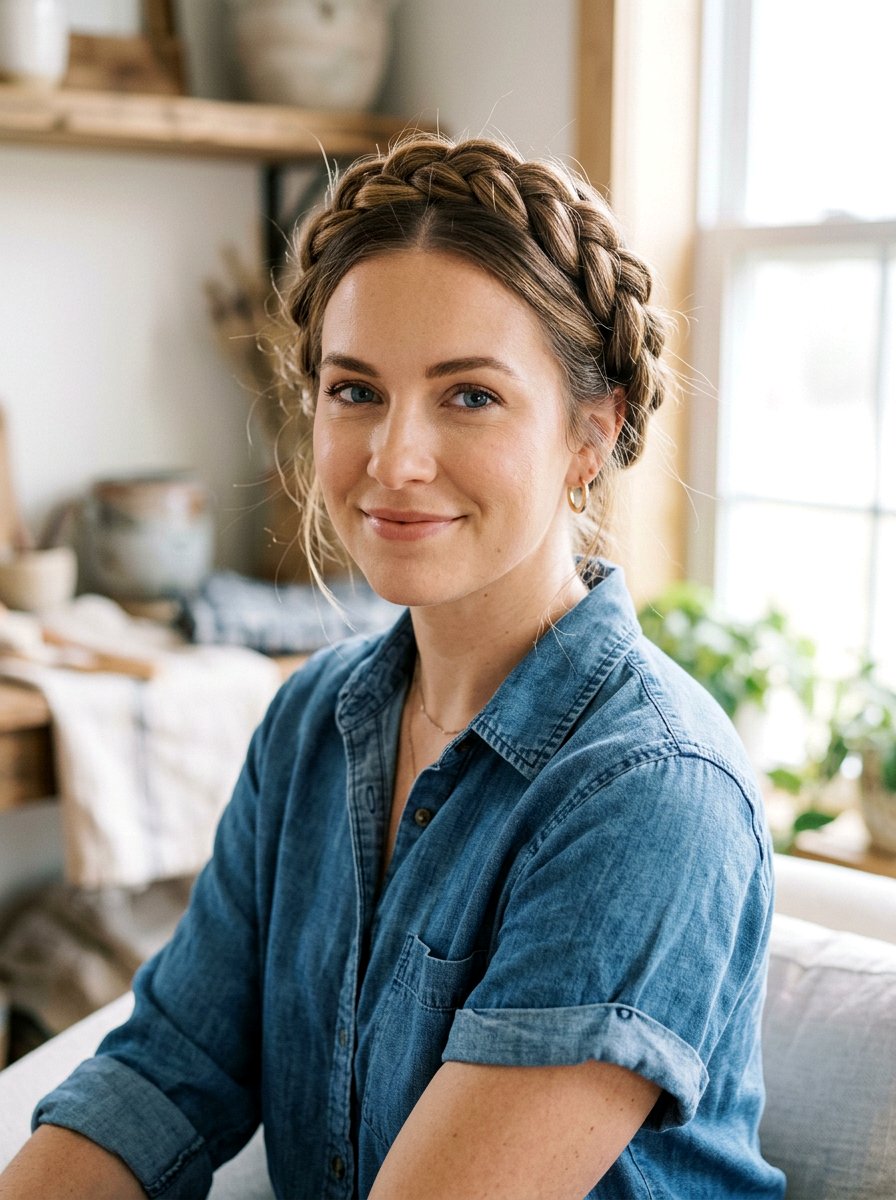 Milkmaid Braid - 20 work appropriate braid hairstyle - 20 work appropriate braid hairstyle