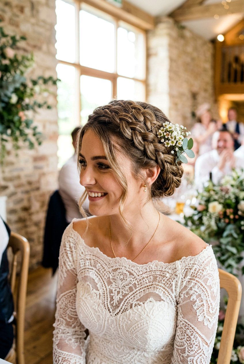 Milkmaid Braid Bridal Updo - 20 bridal hairstyle for boho braid updo - 20 bridal hairstyle for boho braid updo