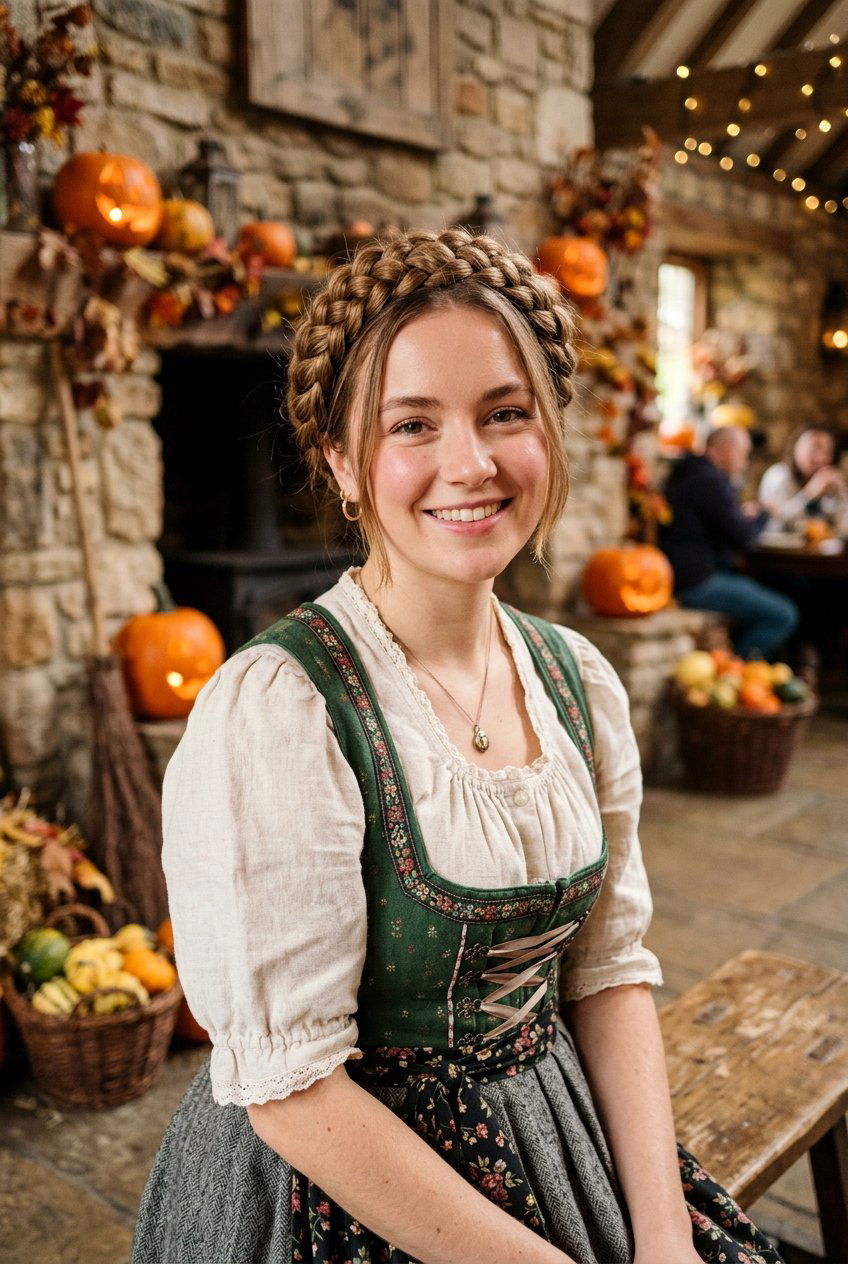 Milkmaid Braid For Halloween - 20 halloween braid hairstyles - 20 halloween braid hairstyles