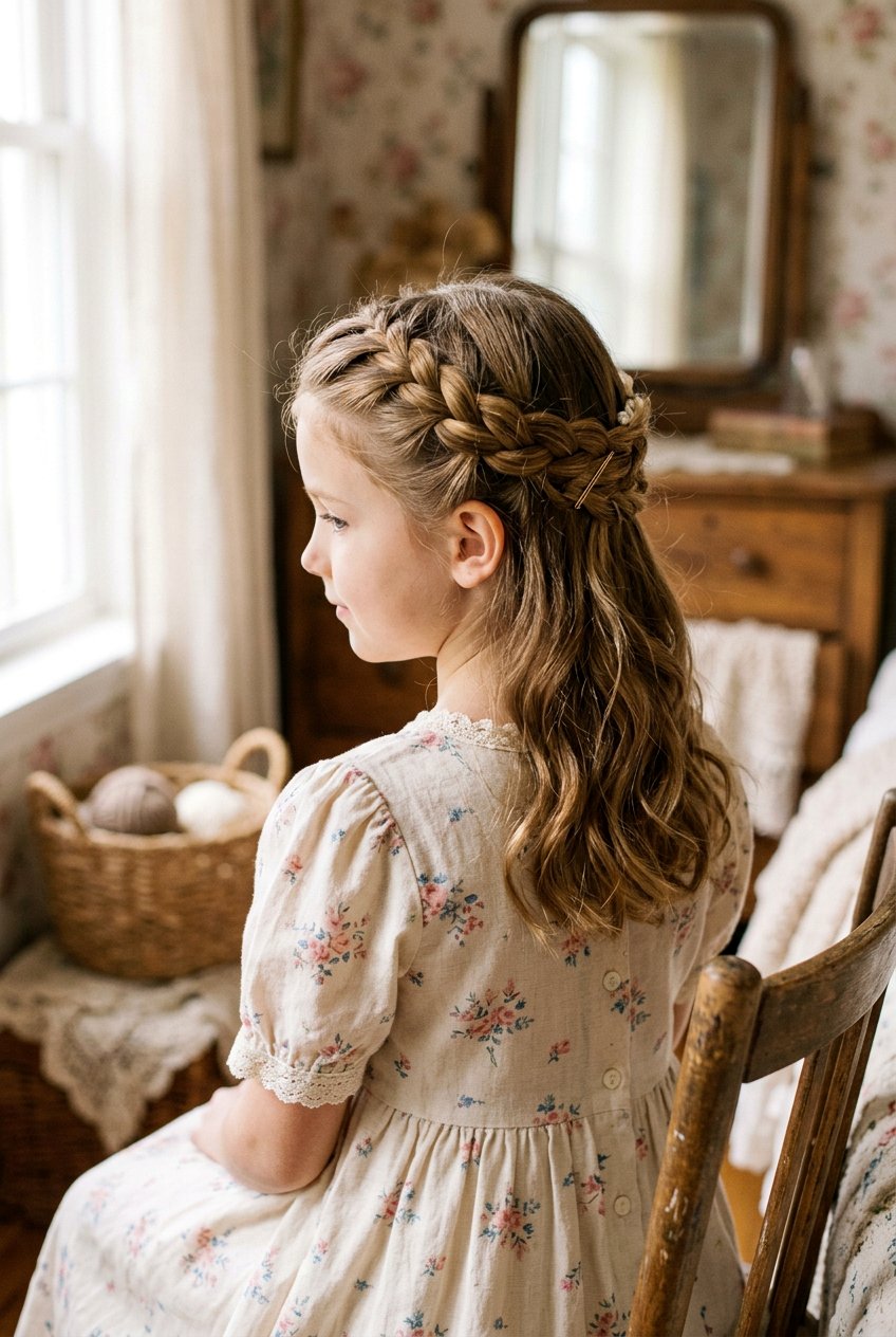 Milkmaid Braid Half Up For School - 20 braided half up hairstyle for school - 20 braided half up hairstyle for school