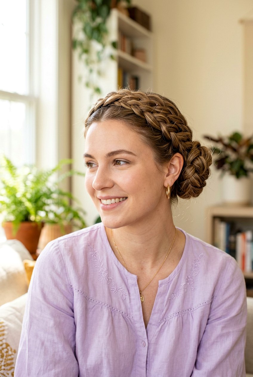Milkmaid Braided Bun - 20 braided bun for office women - 20 braided bun for office women