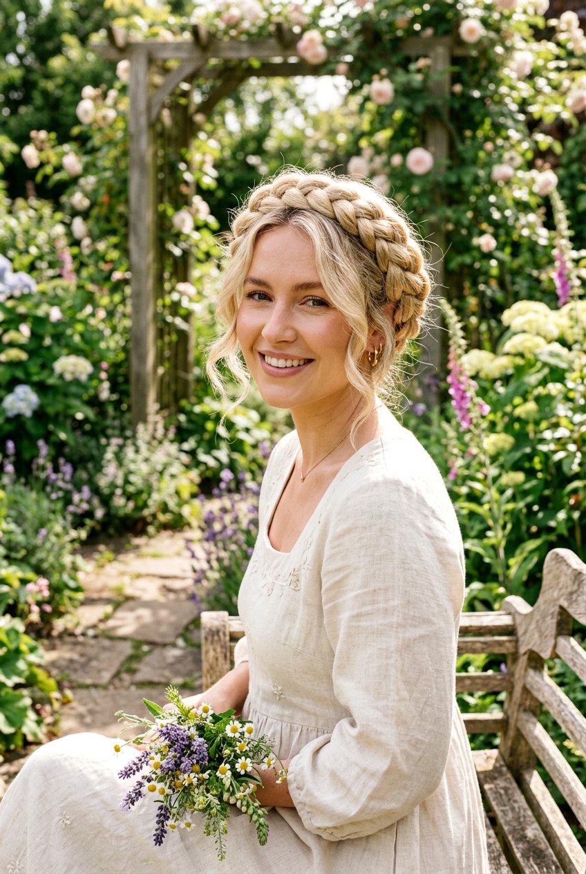 Milkmaid Braids - 20 cottagecore braided hairstyle for women - 20 cottagecore braided hairstyle for women