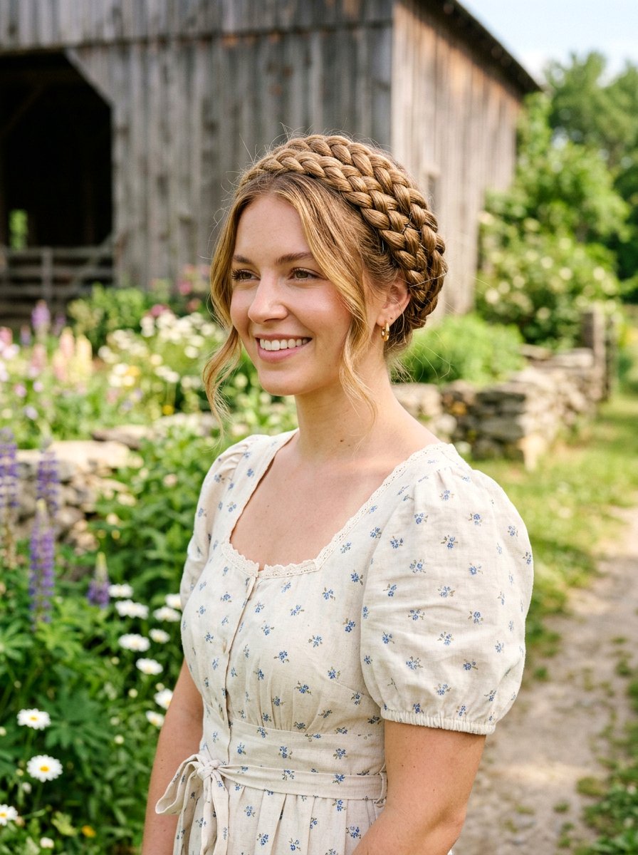 Milkmaid Braids - 20 simple hairstyle for wedding shower - 20 simple hairstyle for wedding shower