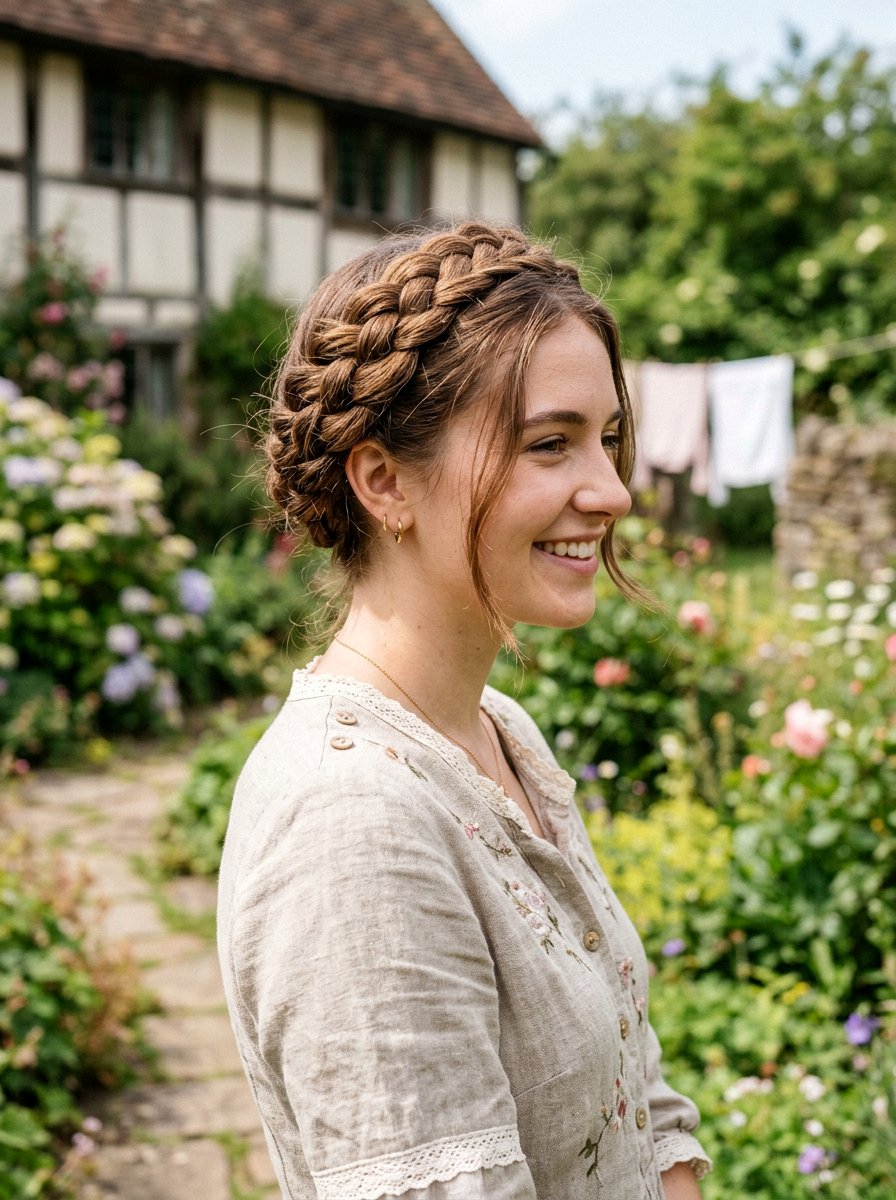 Milkmaid Braids for Medium Hair - 20 date night hairstyle for medium hair - 20 date night hairstyle for medium hair