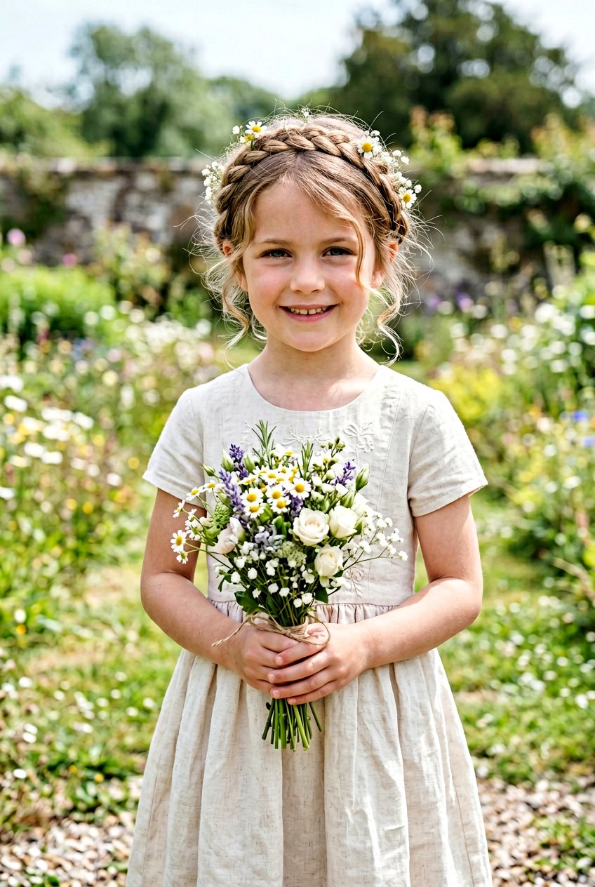 Milkmaid braid flower girl - 20 flower girl braided crown - 20 flower girl braided crown