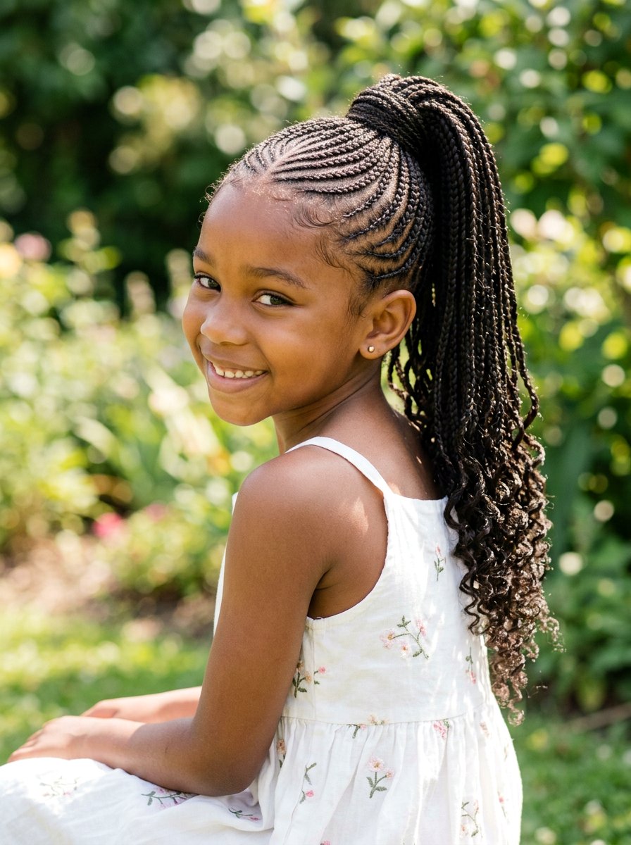 Mini Braids Cornrow Ponytail - 20 kids cornrow ponytail styles - 20 kids cornrow ponytail styles
