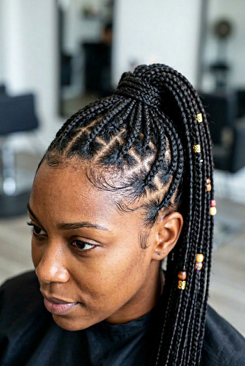 20 Beautiful Mini Braids Ponytail for Natural Hair Ideas