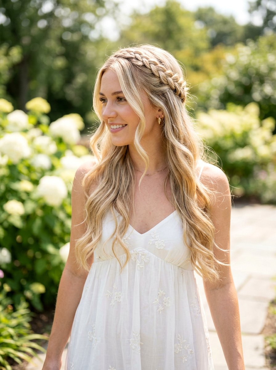 Mini Halo Braid Half Updo - 20 halo braid for wedding guest - 20 halo braid for wedding guest