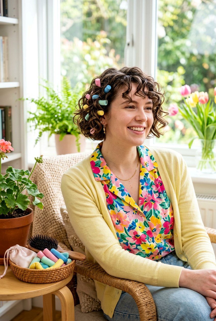 Mini Heatless Curling Rods For Short Hair - 20 heatless curls for short hair - 20 heatless curls for short hair