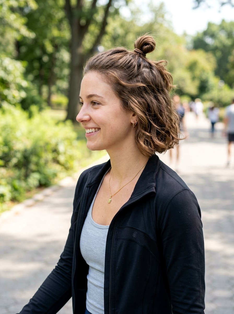 Mini Top Knot Short Bob - 20 quick hairstyle for short bob women - 20 quick hairstyle for short bob women