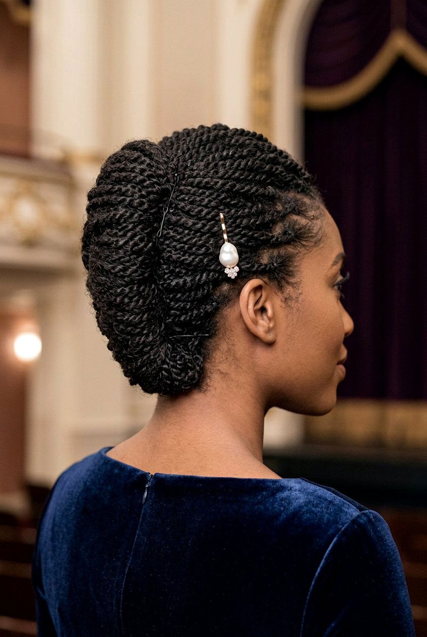 Mini Twist Braided Crown Updo - 20 mini twist updo hairstyle - 20 mini twist updo hairstyle