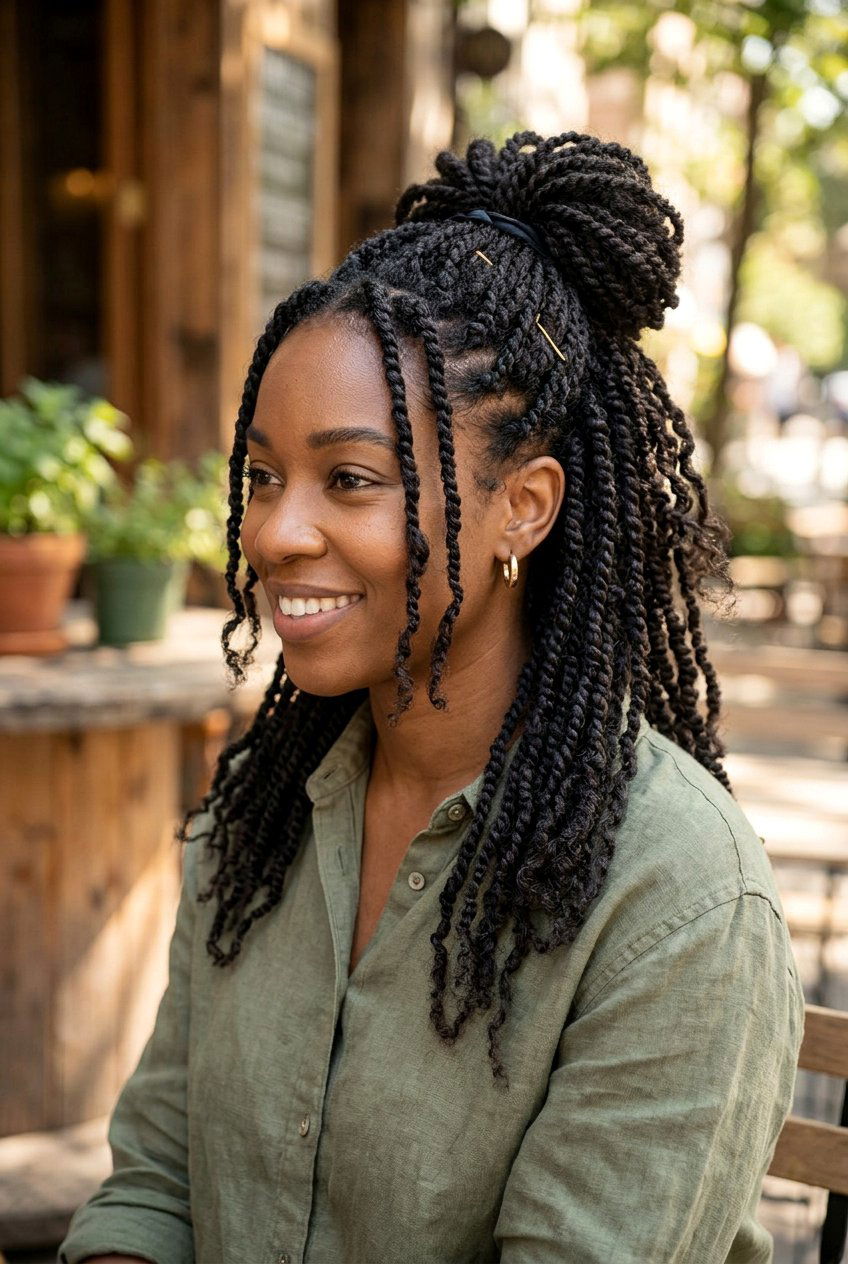 Mini Twist Crown Updo - 20 mini twist updo hairstyle - 20 mini twist updo hairstyle