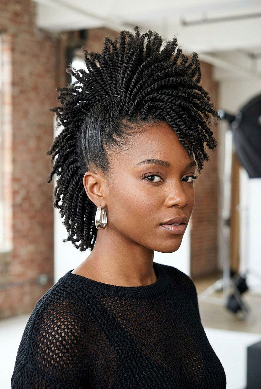 Mini Twist Low Ponytail Updo - 20 mini twist updo hairstyle - 20 mini twist updo hairstyle