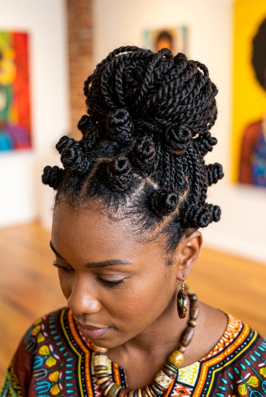 Mini Twist Mohawk Updo - 20 mini twist updo hairstyle - 20 mini twist updo hairstyle