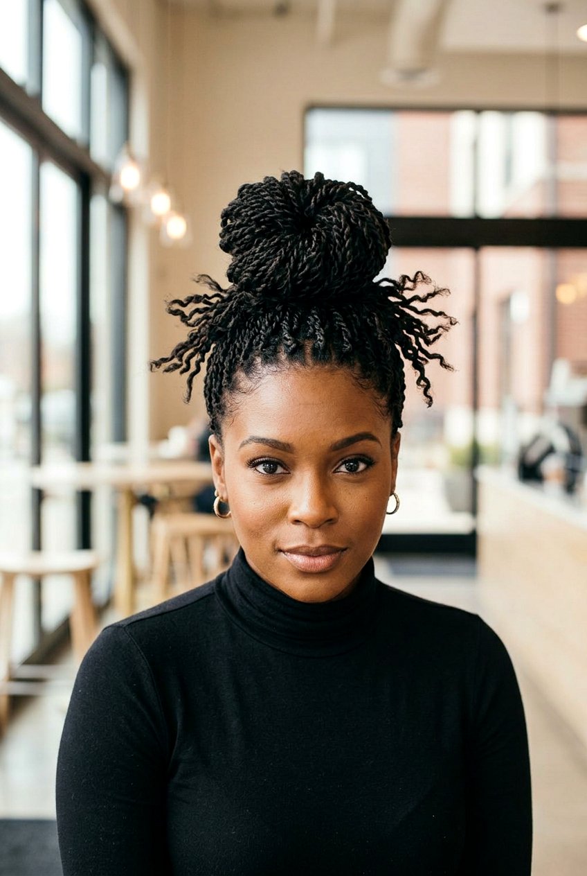 Mini Twist Pinned Back Side Updo - 20 mini twist updo hairstyle - 20 mini twist updo hairstyle