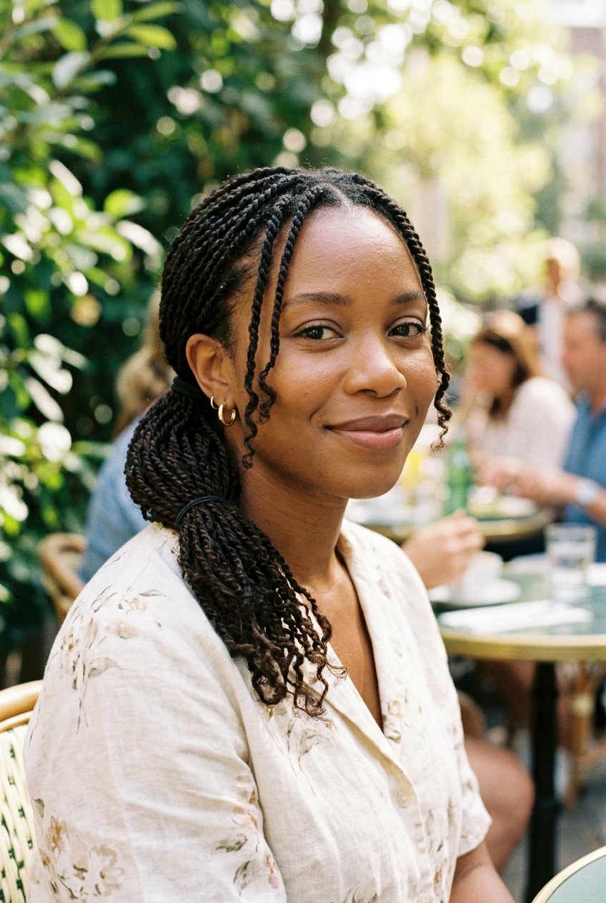 Mini Twist Ponytail with Beads - 20 mini twist ponytail hairstyle - 20 mini twist ponytail hairstyle