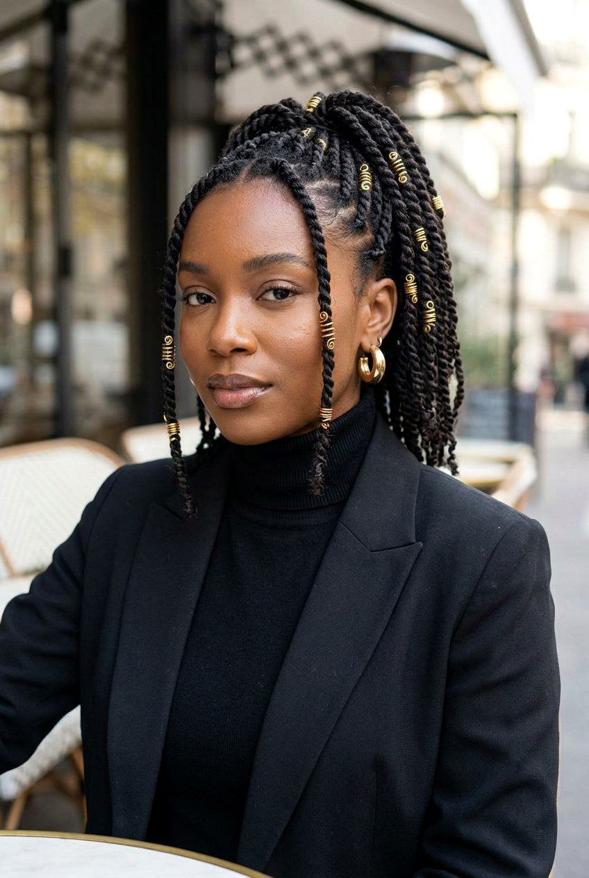 Mini Twist Ponytail with Jumbo Scrunchie - 20 mini twist ponytail hairstyle - 20 mini twist ponytail hairstyle