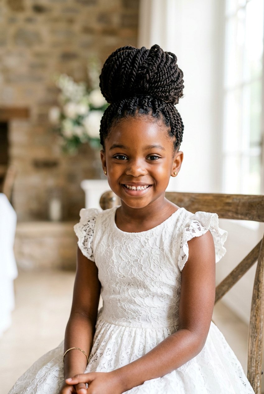 Mini Twists In A Bun - 20 little girls mini twist styles - 20 little girls mini twist styles