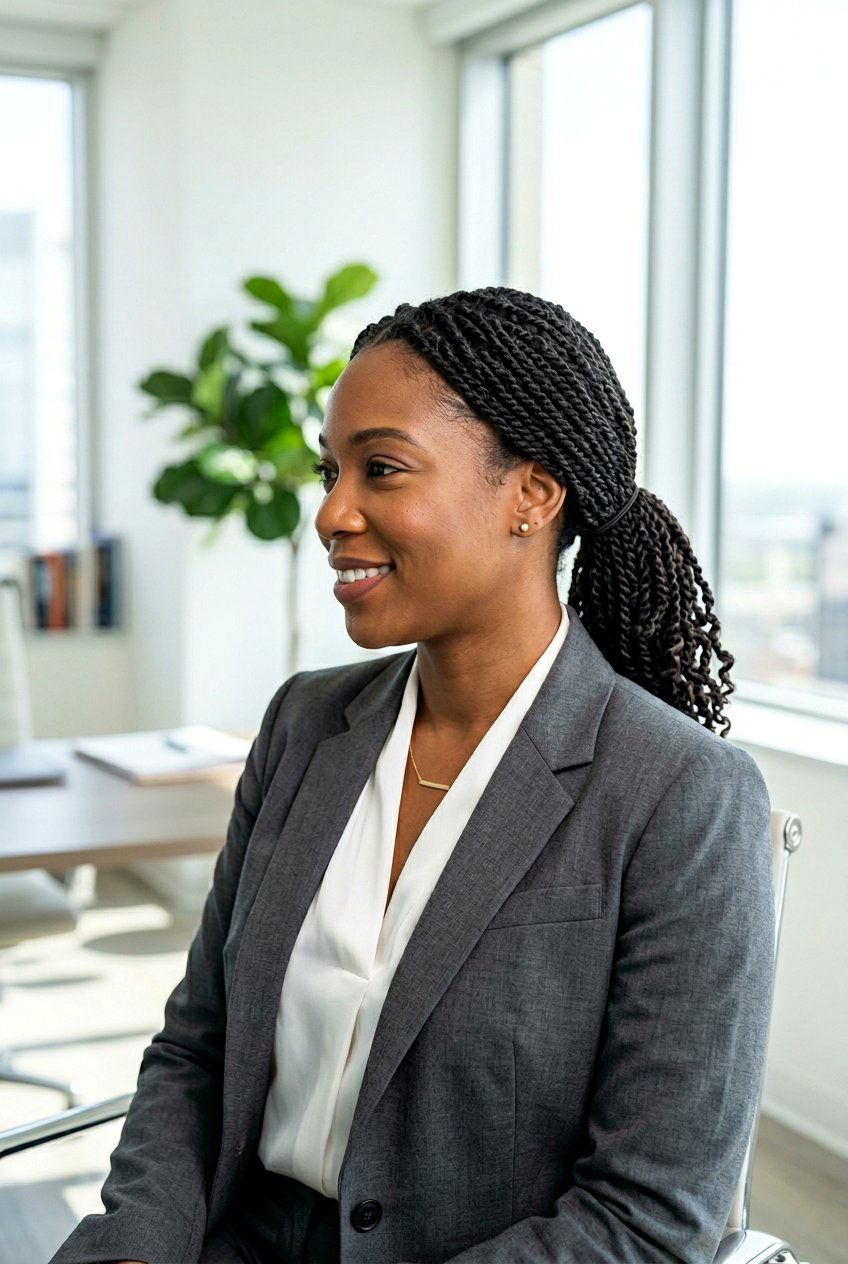 Mini Twists In A Low Ponytail - 20 mini twists on 4c hair women - 20 mini twists on 4c hair women