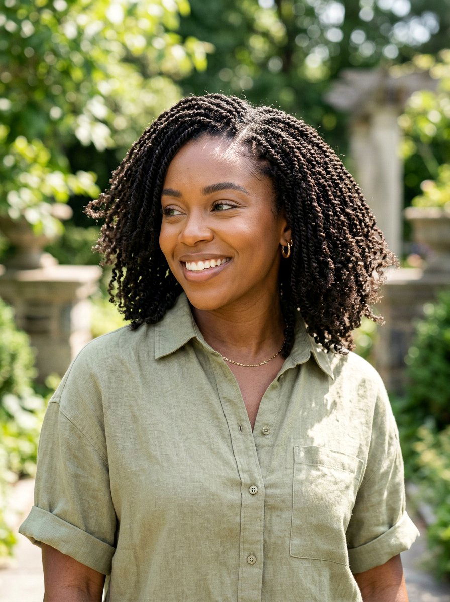 Mini Twists Natural Hair - 20 two strand twists for black women - 20 two strand twists for black women