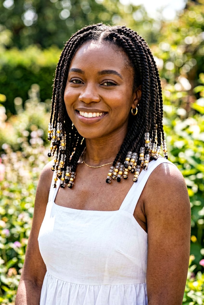 Mini Twists With Beads - 20 mini twists on 4c hair women - 20 mini twists on 4c hair women