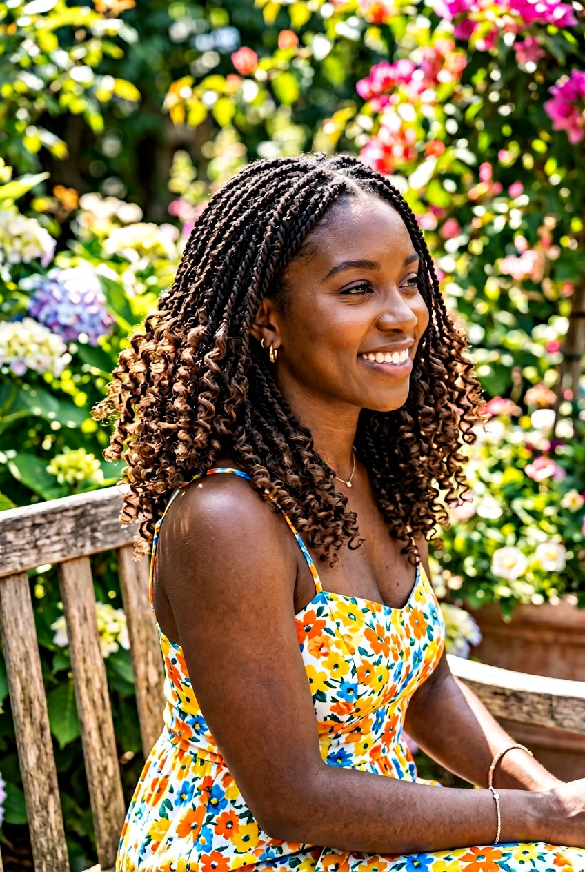 Mini Twists With Curly Ends For Thin Hair - 20 mini twists with curly ends - 20 mini twists with curly ends