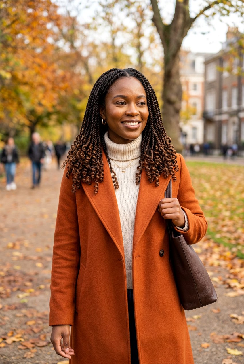 Mini Twists With Curly Ends On Blown Out Hair - 20 mini twists with curly ends - 20 mini twists with curly ends