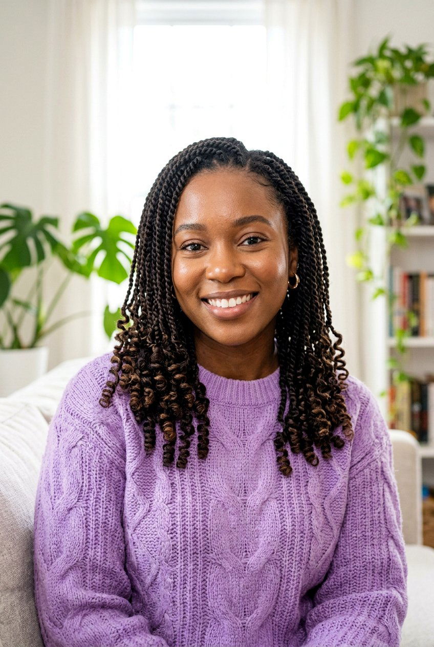 Mini Twists With Curly Ends - 20 mini twists on 4c hair women - 20 mini twists on 4c hair women