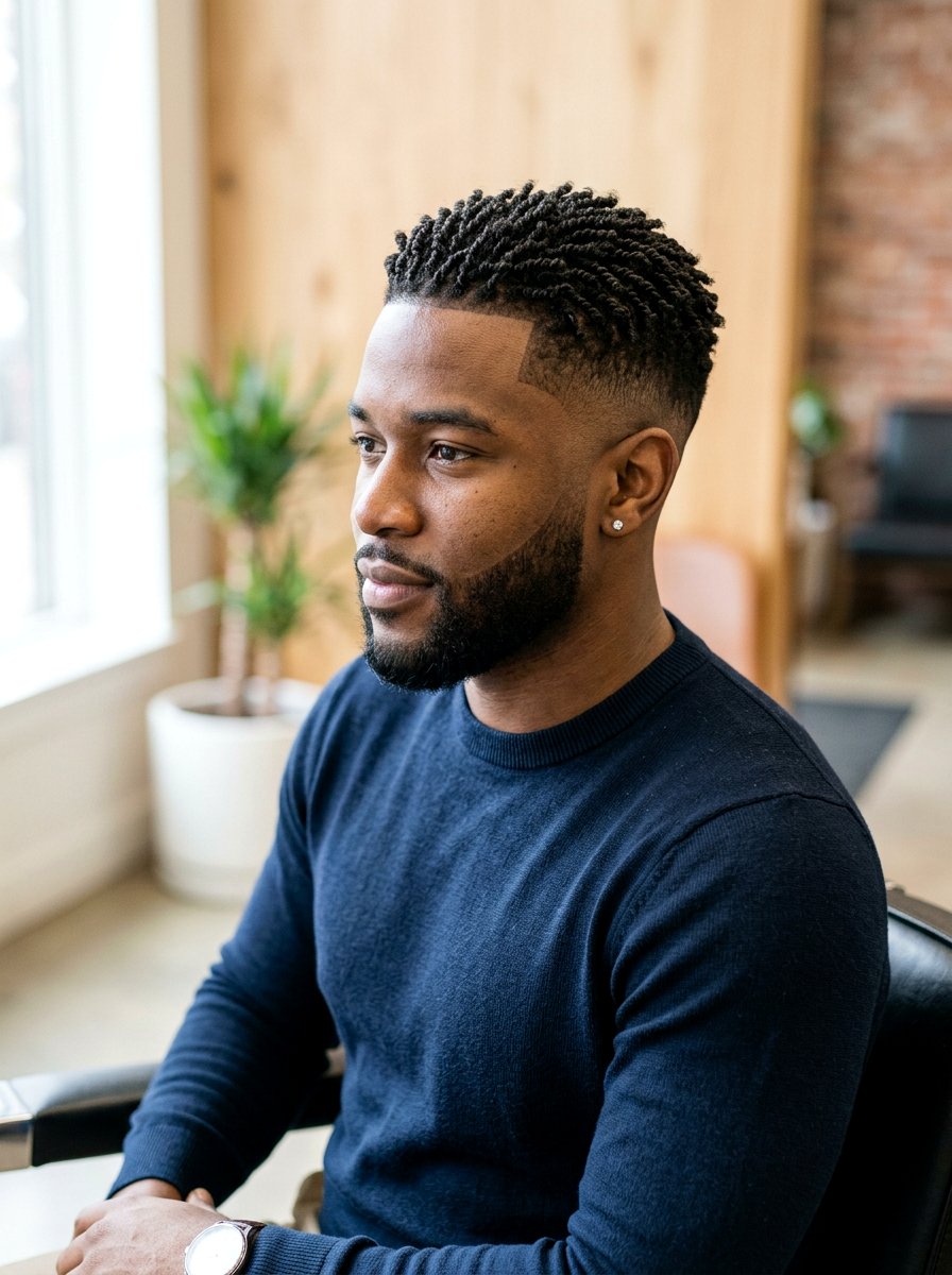 Mini Twists With Mid Taper Fade - 20 twists with taper fade men - 20 twists with taper fade men