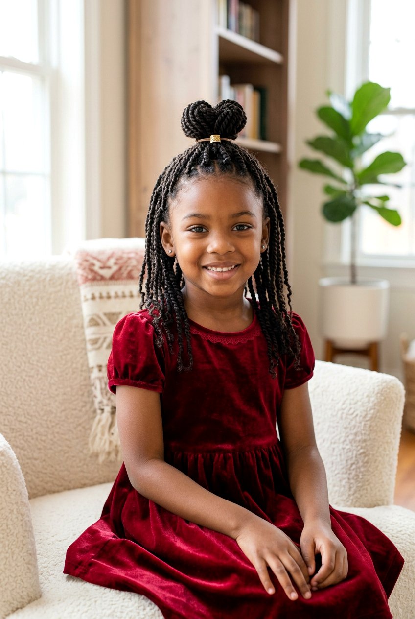 Mini Twists With Top Knot - 20 little girls mini twist styles - 20 little girls mini twist styles