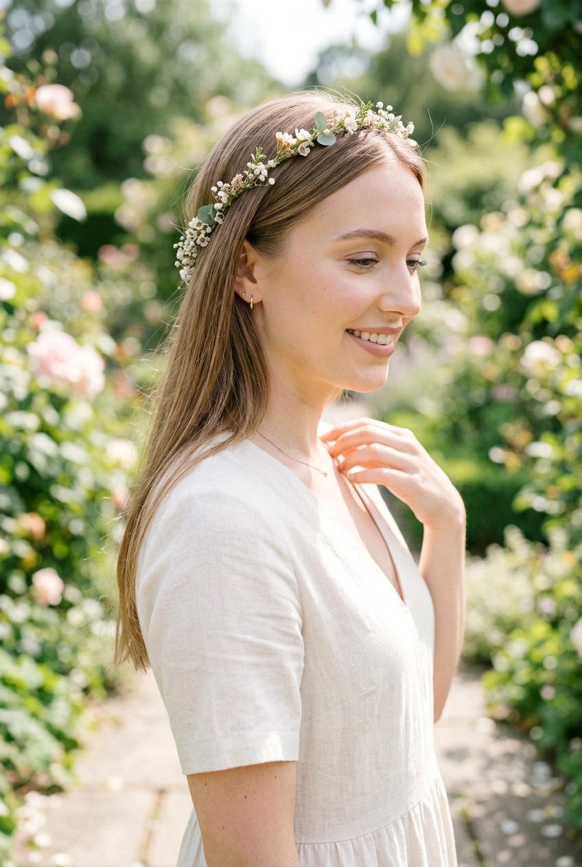 Minimal Flower Crown Accent Hair - 20 flower crown hairstyles - 20 flower crown hairstyles