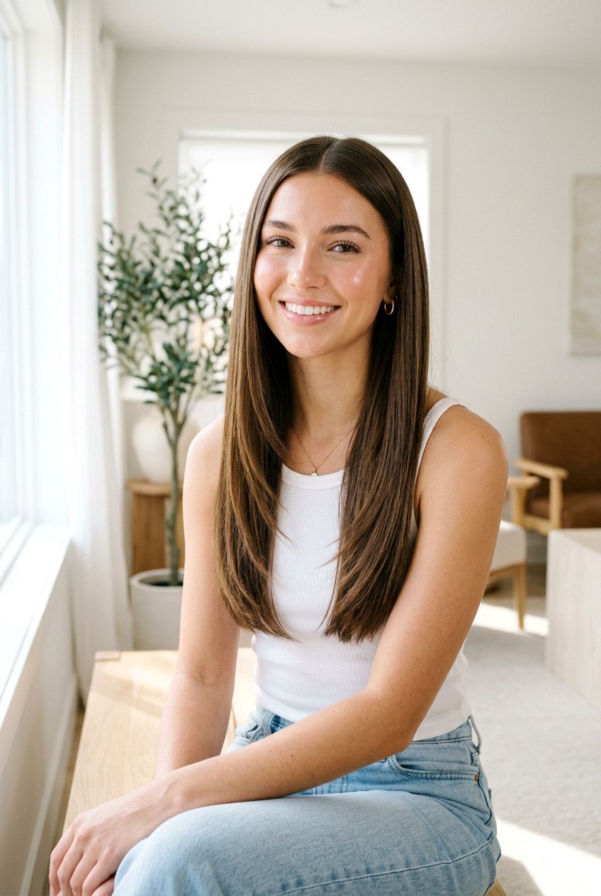 Minimalist Barely There Layers - 20 layered haircut for long fine straight hair - 20 layered haircut for long fine straight hair