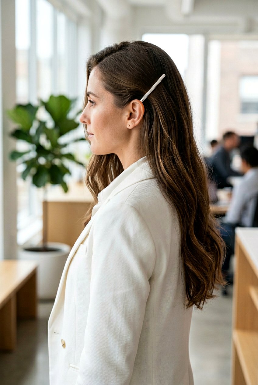 Minimalist Hair Slide - 20 simple hairstyle for interview with long hair - 20 simple hairstyle for interview with long hair