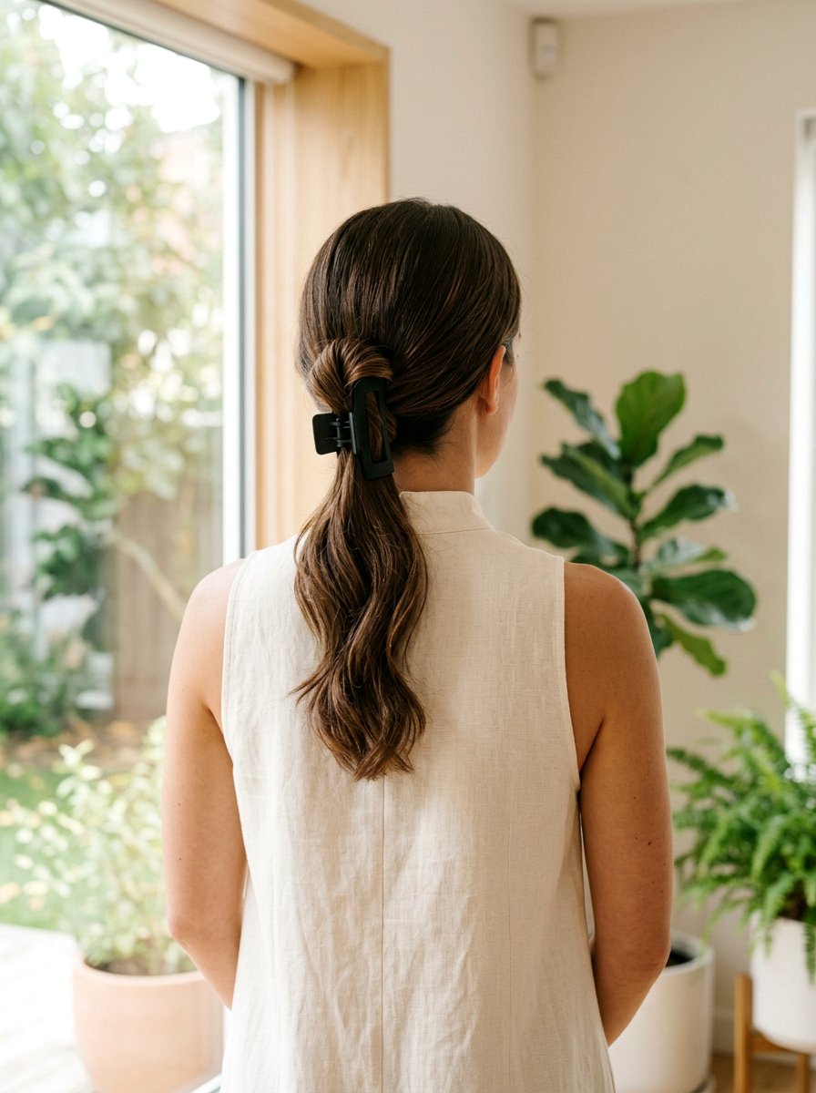 Minimalist Low Claw Clip Ponytail - 20 claw clip ponytail for fine hair women - 20 claw clip ponytail for fine hair women