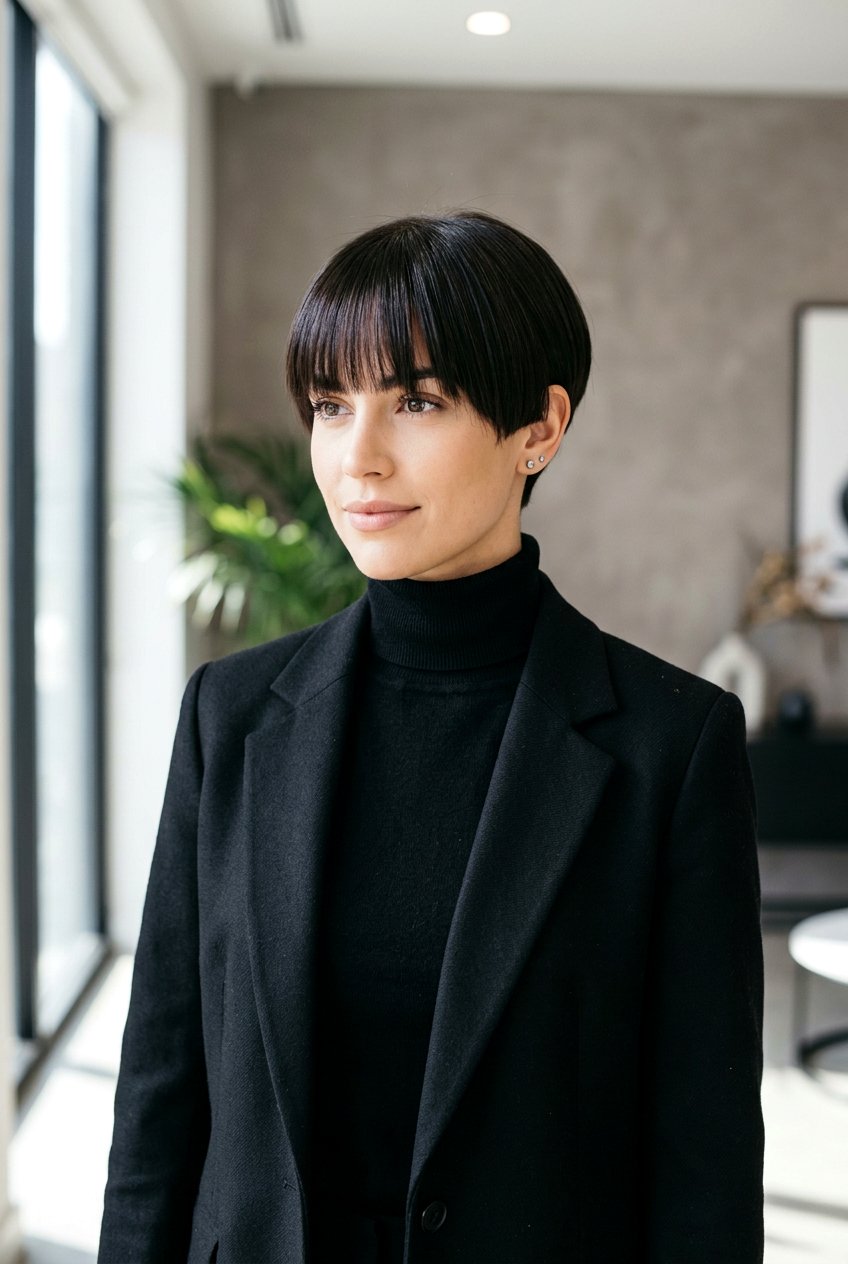 Minimalist Pixie With Long Bangs - 20 office pixie with long bangs - 20 office pixie with long bangs