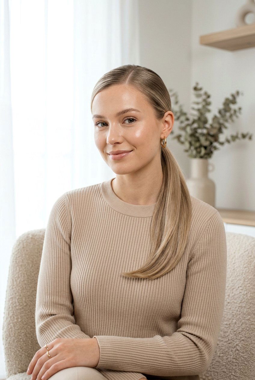 Minimalist Side Part Ponytail - 20 professional ponytail with side part - 20 professional ponytail with side part