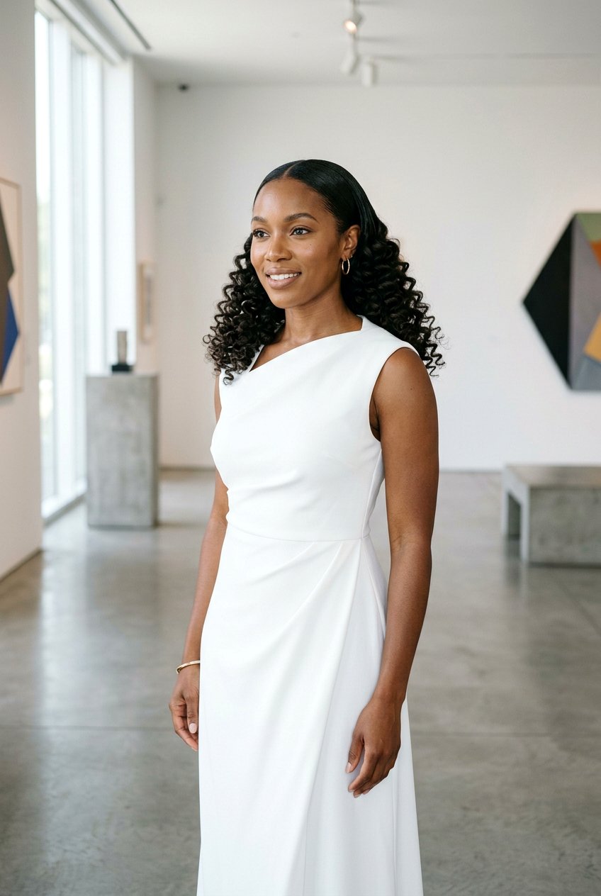 Minimalist Sleek Curls - 20 simple bridal curls for outdoor wedding - 20 simple bridal curls for outdoor wedding