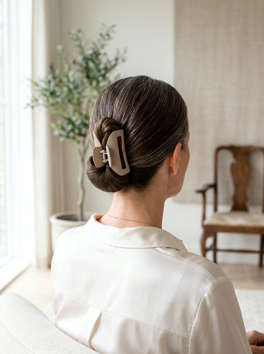 Minimalist Smooth Claw Clip Bun - 20 claw clip bun for mature women - 20 claw clip bun for mature women