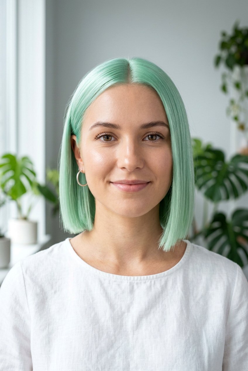 Mint Green Bob Hair - 20 mint green hair color - 20 mint green hair color