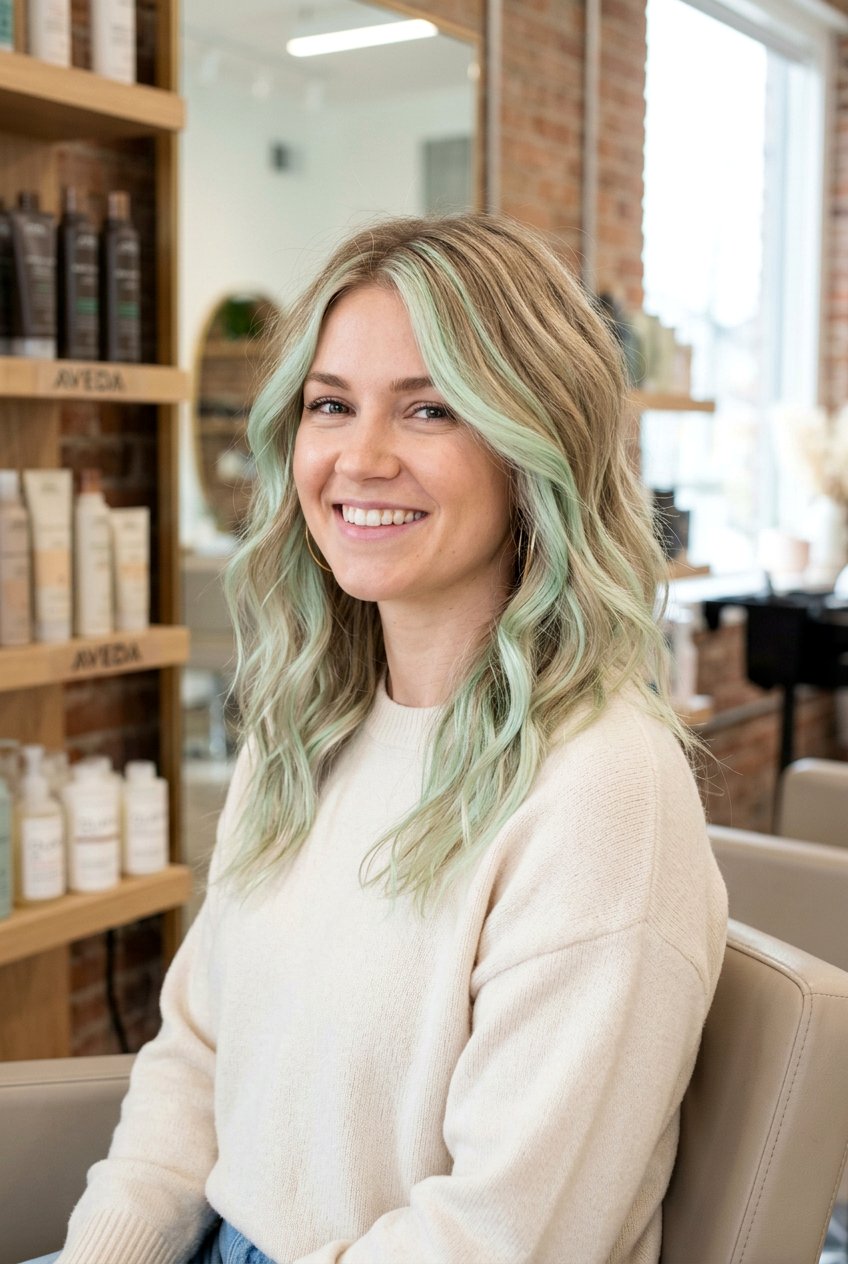 Mint Green Highlights - 20 mint green hair color - 20 mint green hair color