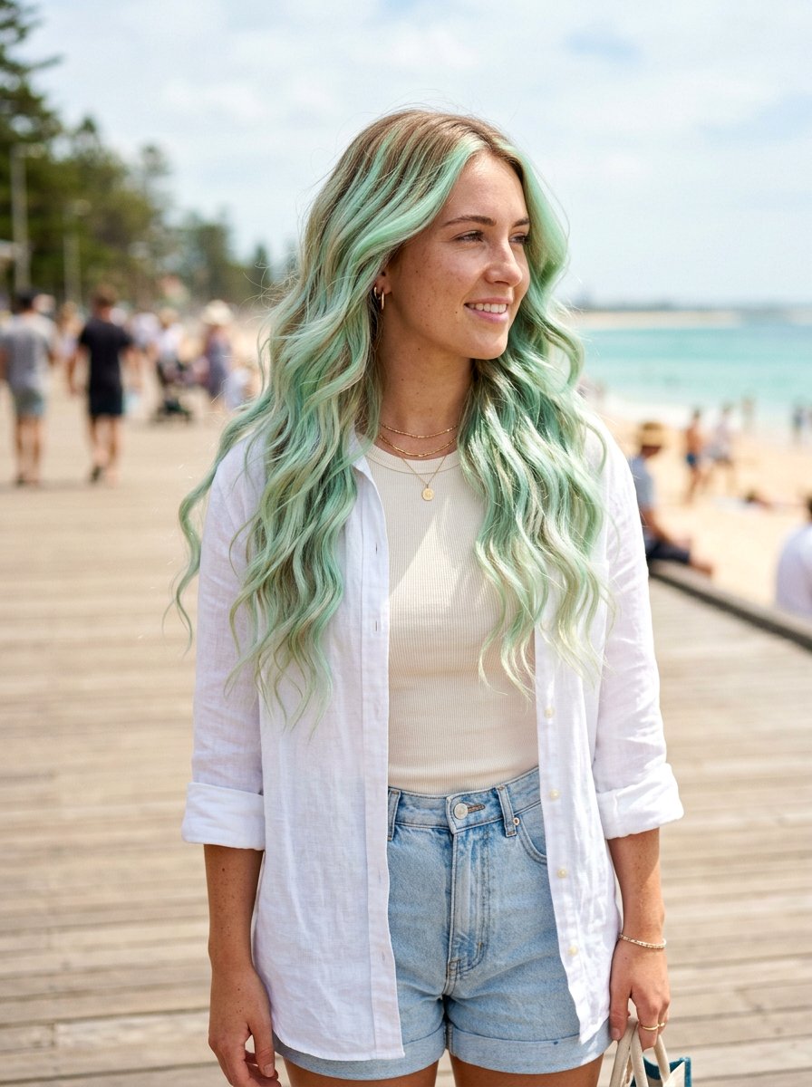 Mint Green Iridescent Pastel Balayage - 20 iridescent pastel balayage - 20 iridescent pastel balayage