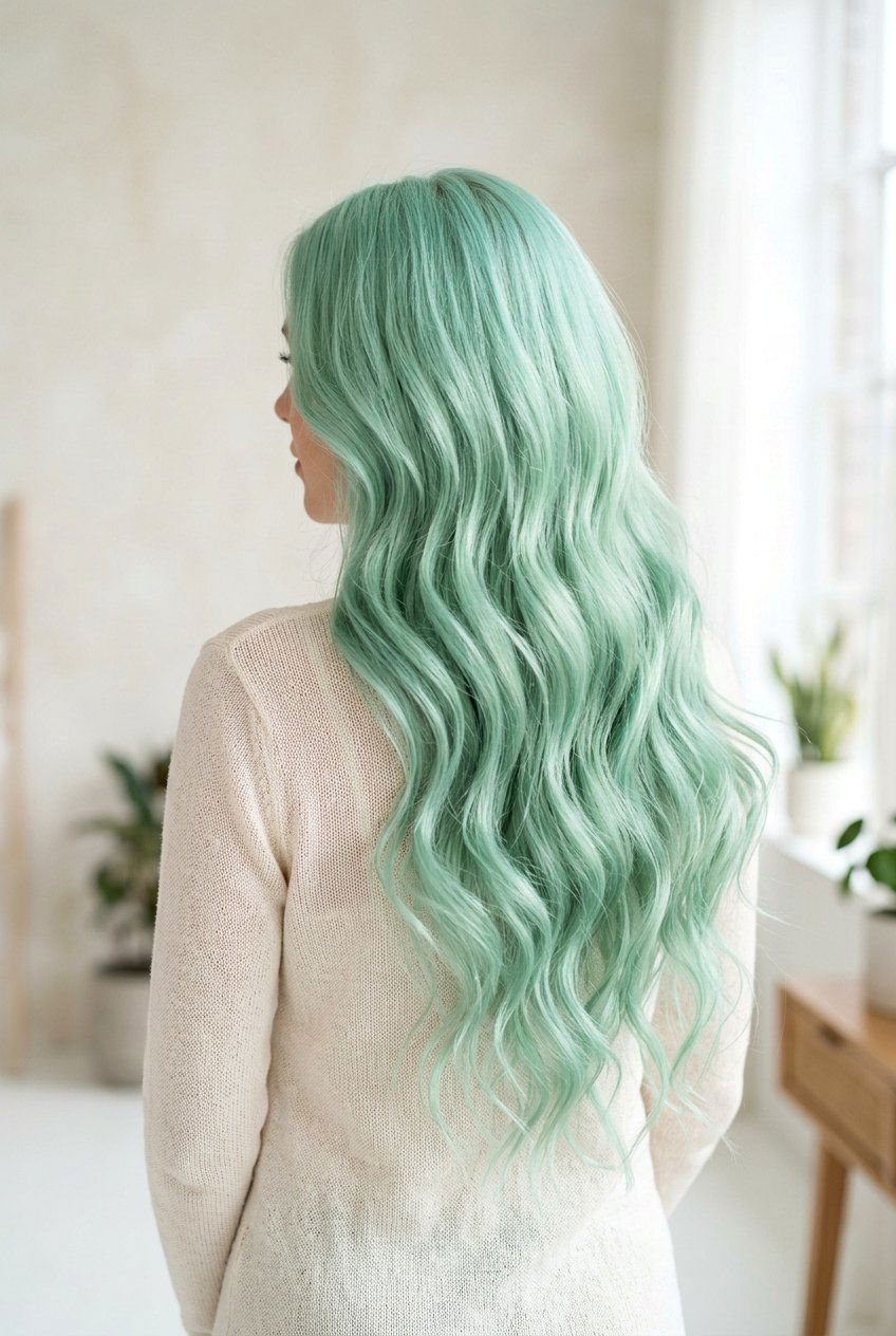 Mint Green Long Hair - 20 mint green hair color - 20 mint green hair color