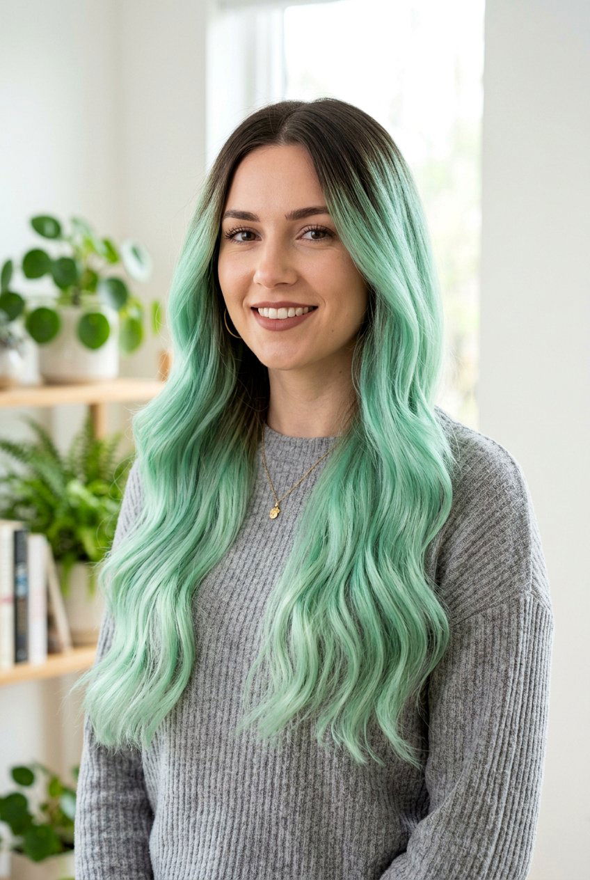 Mint Green Ombre Hair - 20 mint green hair color - 20 mint green hair color