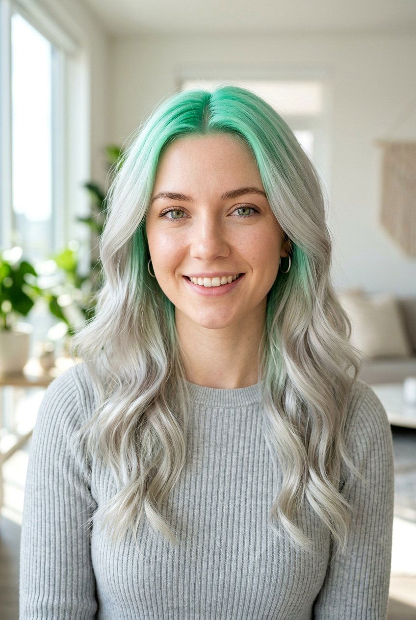 Mint Green Roots Hair - 20 mint green hair color - 20 mint green hair color