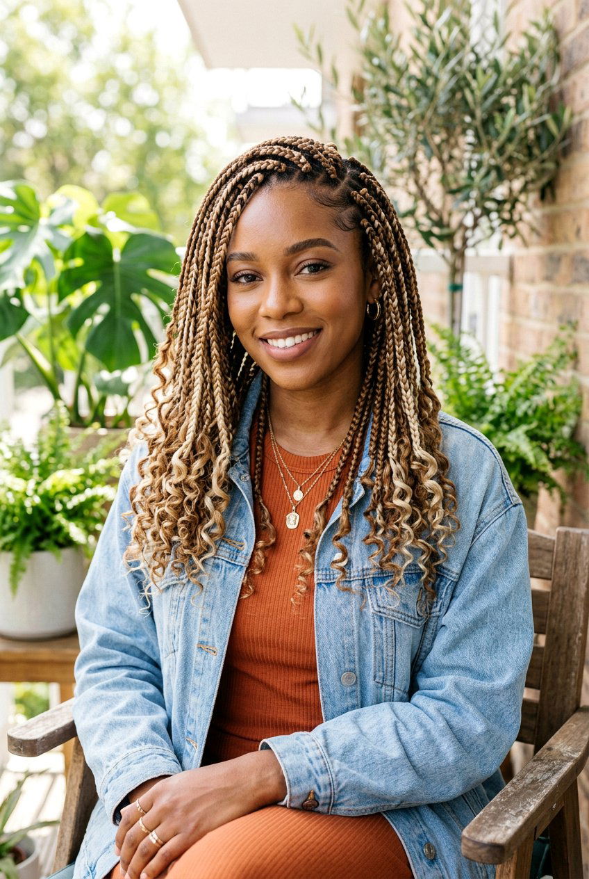 Mixed Color Goddess Box Braids - 20 goddess box braids hairstyles - 20 goddess box braids hairstyles