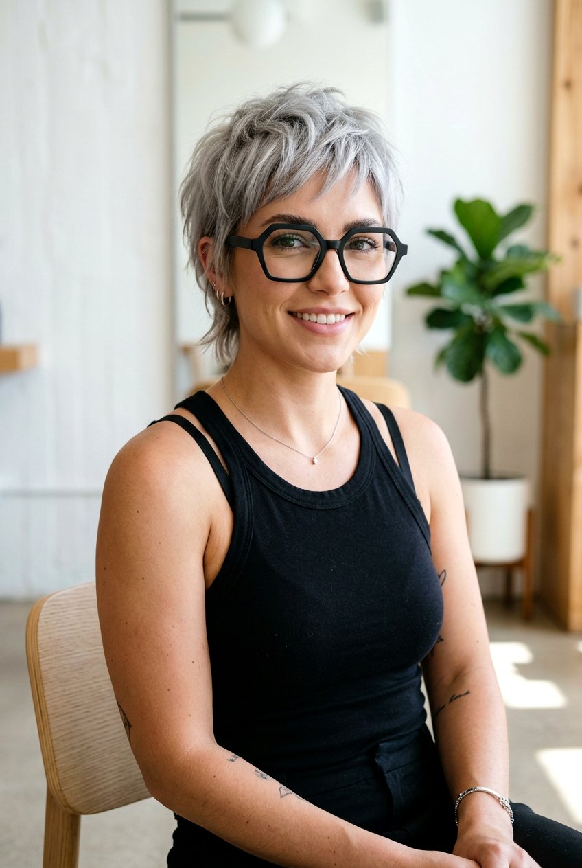 Mixie Haircut - 20 low maintenance cut for women with glasses - 20 low maintenance cut for women with glasses
