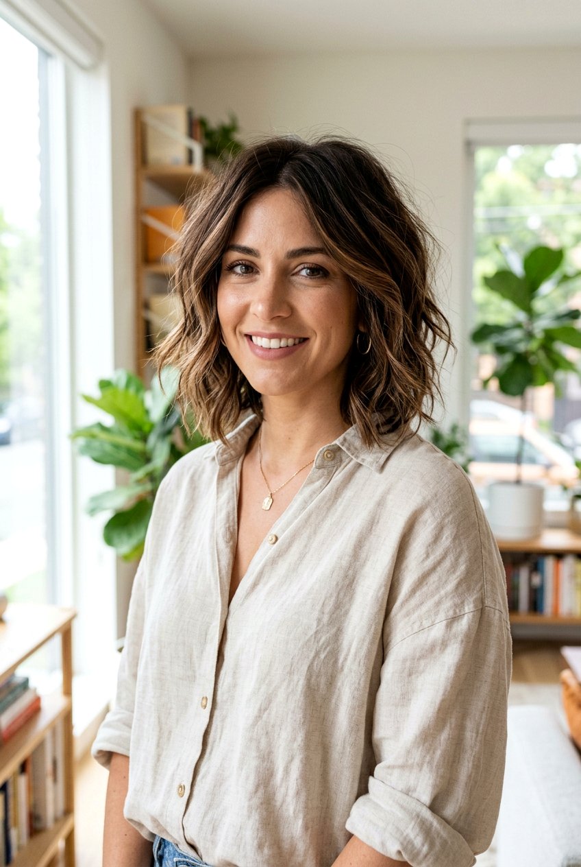 Mocha Balayage Textured Bob - 20 brunette bob balayage ideas - 20 brunette bob balayage ideas