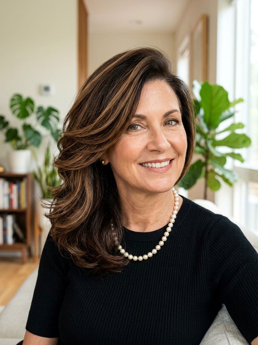 Mocha Balayage With Deep Side Part - 20 soft mocha balayage for mature women - 20 soft mocha balayage for mature women